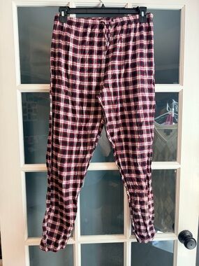 Men's Red Black Plaid Lounge Pants